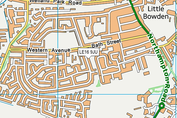 LE16 9JU map - OS VectorMap District (Ordnance Survey)