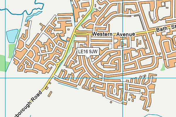 LE16 9JW map - OS VectorMap District (Ordnance Survey)