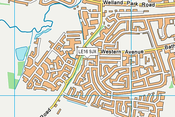 LE16 9JX map - OS VectorMap District (Ordnance Survey)