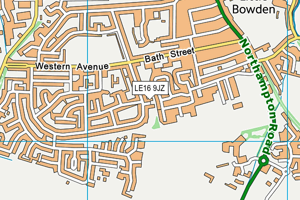 LE16 9JZ map - OS VectorMap District (Ordnance Survey)