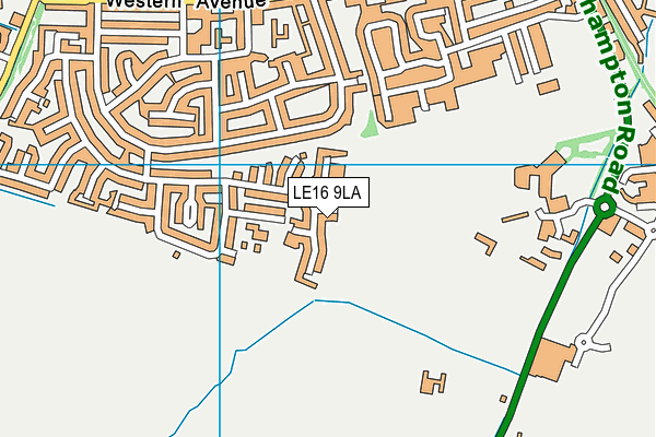 LE16 9LA map - OS VectorMap District (Ordnance Survey)