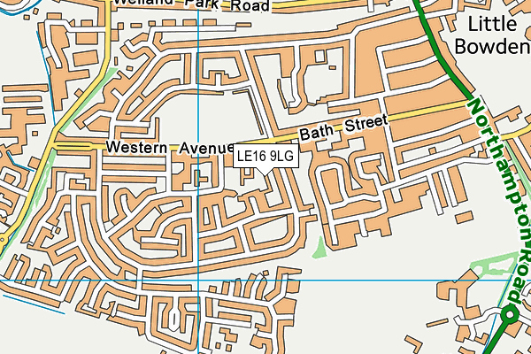 LE16 9LG map - OS VectorMap District (Ordnance Survey)