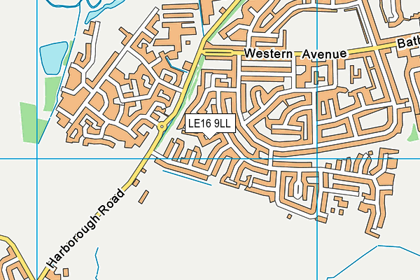 LE16 9LL map - OS VectorMap District (Ordnance Survey)