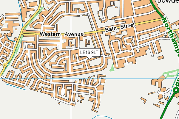 LE16 9LT map - OS VectorMap District (Ordnance Survey)