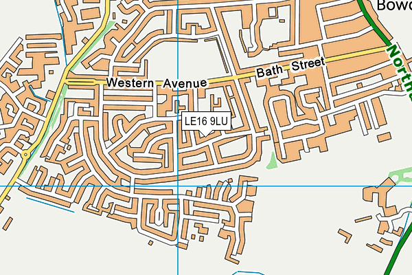 LE16 9LU map - OS VectorMap District (Ordnance Survey)
