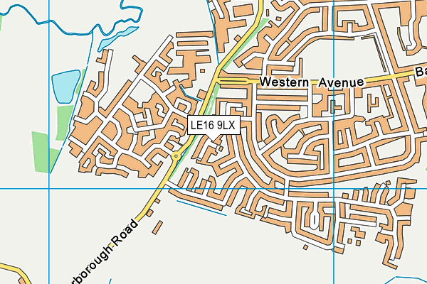 LE16 9LX map - OS VectorMap District (Ordnance Survey)
