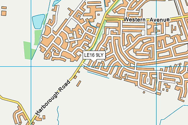 LE16 9LY map - OS VectorMap District (Ordnance Survey)
