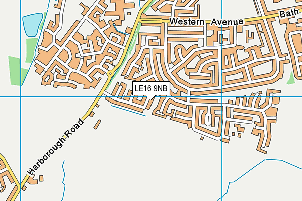 LE16 9NB map - OS VectorMap District (Ordnance Survey)