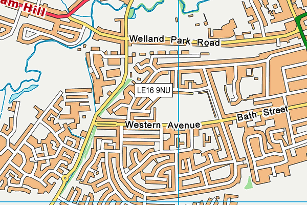 LE16 9NU map - OS VectorMap District (Ordnance Survey)