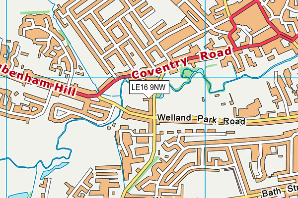 LE16 9NW map - OS VectorMap District (Ordnance Survey)