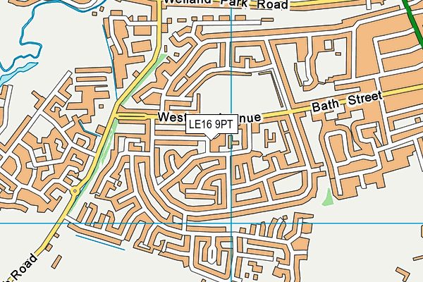 LE16 9PT map - OS VectorMap District (Ordnance Survey)