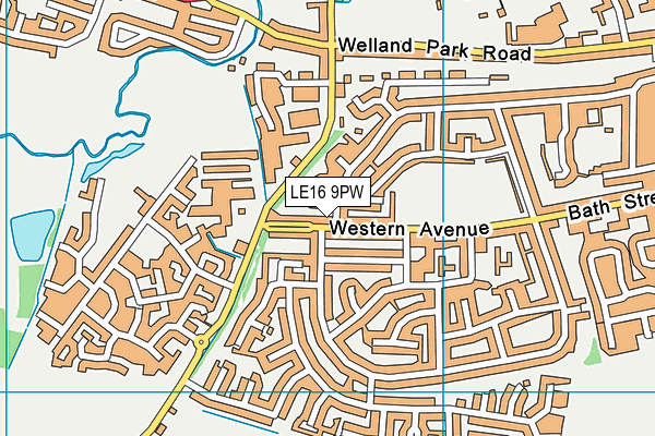 LE16 9PW map - OS VectorMap District (Ordnance Survey)