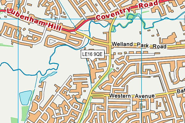 LE16 9QE map - OS VectorMap District (Ordnance Survey)