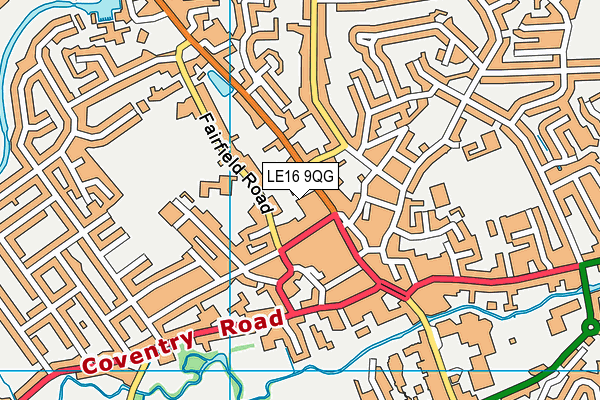 LE16 9QG map - OS VectorMap District (Ordnance Survey)