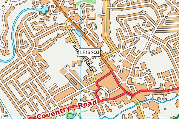 LE16 9QJ map - OS VectorMap District (Ordnance Survey)