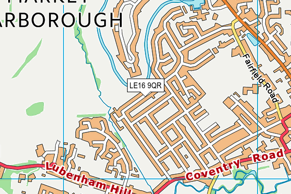 LE16 9QR map - OS VectorMap District (Ordnance Survey)