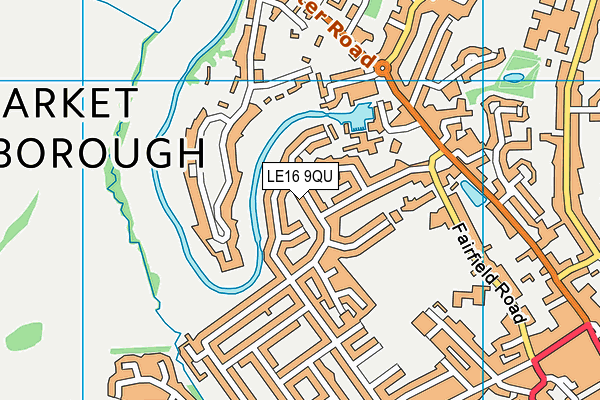 LE16 9QU map - OS VectorMap District (Ordnance Survey)