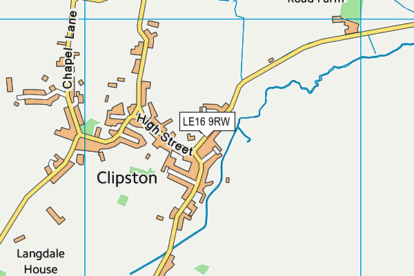 LE16 9RW map - OS VectorMap District (Ordnance Survey)