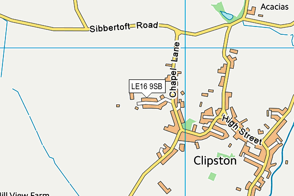 LE16 9SB map - OS VectorMap District (Ordnance Survey)