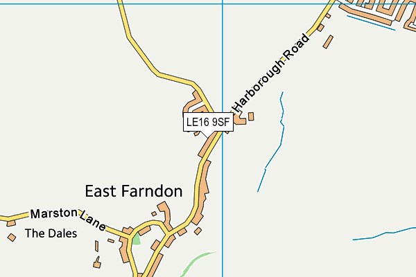 LE16 9SF map - OS VectorMap District (Ordnance Survey)