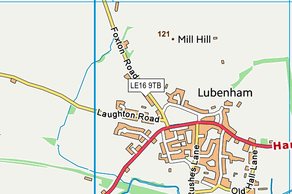 LE16 9TB map - OS VectorMap District (Ordnance Survey)