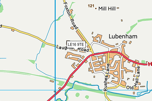 LE16 9TE map - OS VectorMap District (Ordnance Survey)