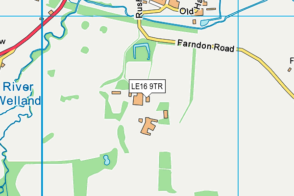 LE16 9TR map - OS VectorMap District (Ordnance Survey)