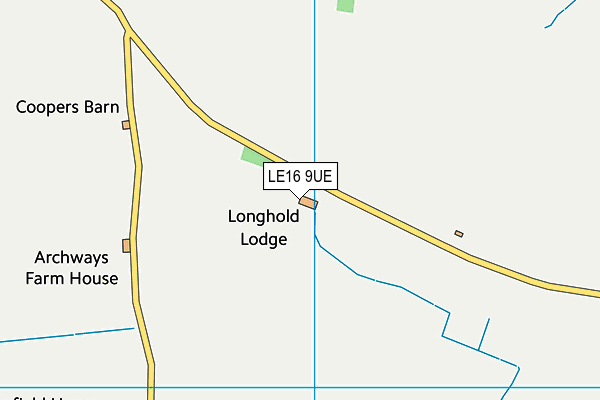 LE16 9UE map - OS VectorMap District (Ordnance Survey)