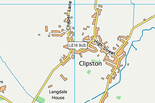 LE16 9US map - OS VectorMap District (Ordnance Survey)