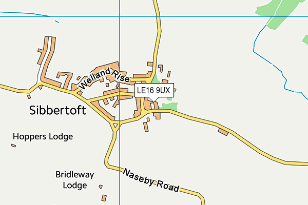 LE16 9UX map - OS VectorMap District (Ordnance Survey)