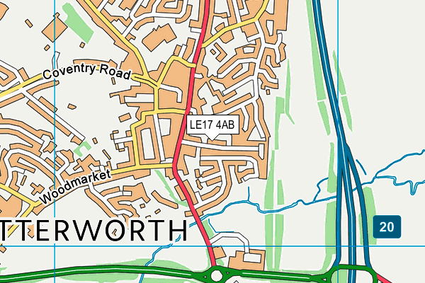 LE17 4AB map - OS VectorMap District (Ordnance Survey)