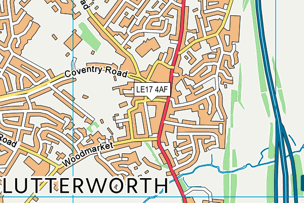 LE17 4AF map - OS VectorMap District (Ordnance Survey)