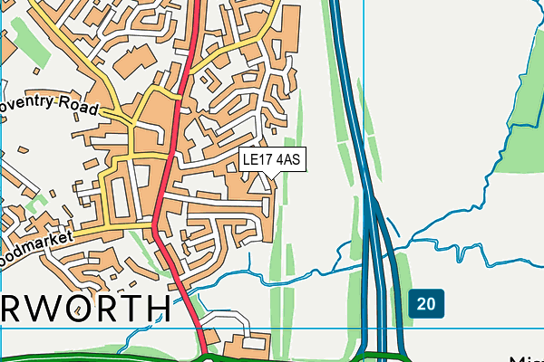 LE17 4AS map - OS VectorMap District (Ordnance Survey)