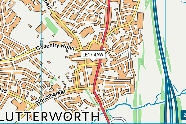 LE17 4AW map - OS VectorMap District (Ordnance Survey)