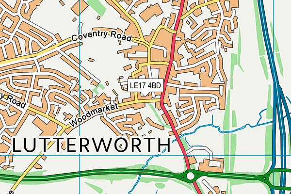 LE17 4BD map - OS VectorMap District (Ordnance Survey)