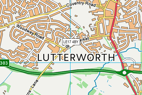 LE17 4BY map - OS VectorMap District (Ordnance Survey)