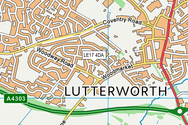 LE17 4DA map - OS VectorMap District (Ordnance Survey)