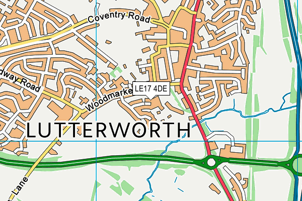 LE17 4DE map - OS VectorMap District (Ordnance Survey)