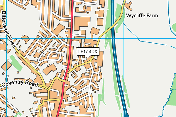 LE17 4DX map - OS VectorMap District (Ordnance Survey)