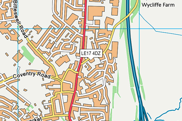 LE17 4DZ map - OS VectorMap District (Ordnance Survey)