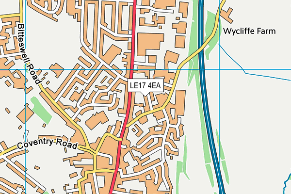 LE17 4EA map - OS VectorMap District (Ordnance Survey)