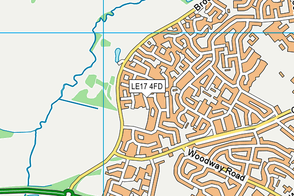 LE17 4FD map - OS VectorMap District (Ordnance Survey)