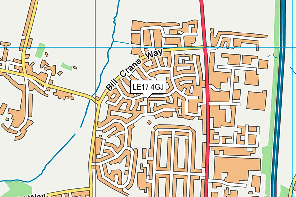 LE17 4GJ map - OS VectorMap District (Ordnance Survey)