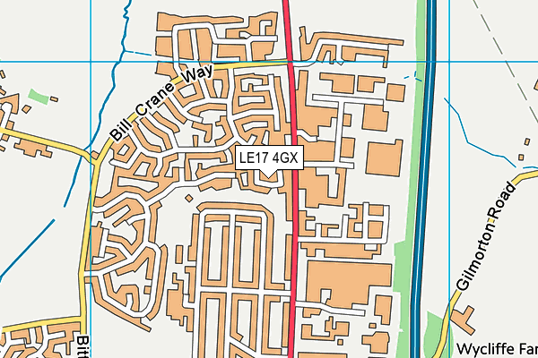 LE17 4GX map - OS VectorMap District (Ordnance Survey)