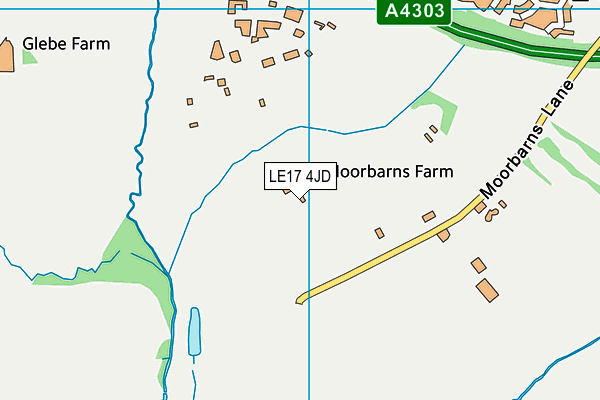 LE17 4JD map - OS VectorMap District (Ordnance Survey)