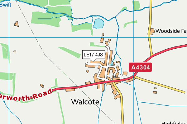 LE17 4JS map - OS VectorMap District (Ordnance Survey)