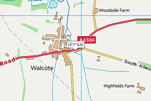 LE17 4JU map - OS VectorMap District (Ordnance Survey)