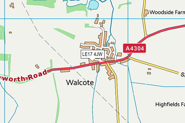LE17 4JW map - OS VectorMap District (Ordnance Survey)