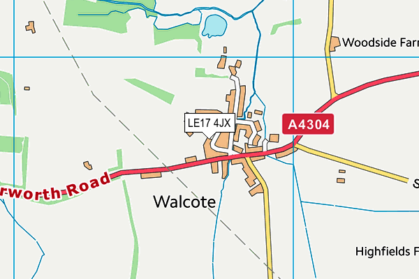 LE17 4JX map - OS VectorMap District (Ordnance Survey)