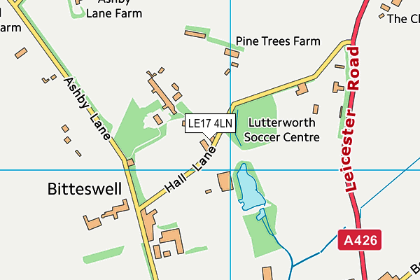 Lutterworth Tennis Club map (LE17 4LN) - OS VectorMap District (Ordnance Survey)